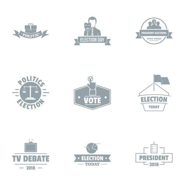 Ważne głosowanie logo zestaw, prosty styl — Wektor stockowy
