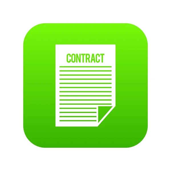 Icône du contrat numérique vert — Image vectorielle