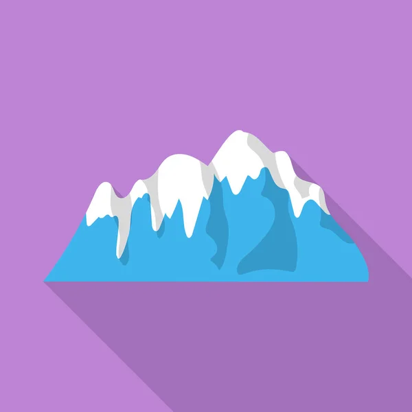 Sarkvidéki hegyek ikon, lapos stílusú — Stock Vector