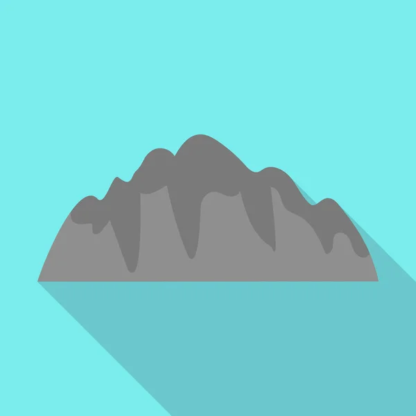 Ícone de montanhas de rocha, estilo plano —  Vetores de Stock