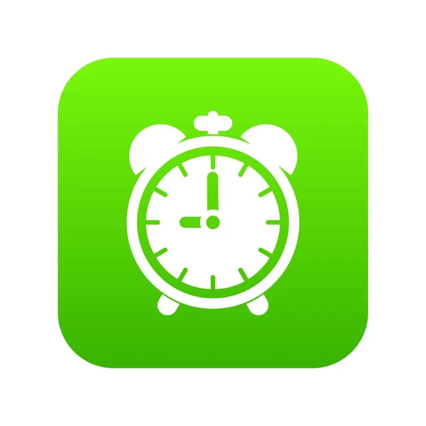 Reloj despertador icono digital verde — Vector de stock