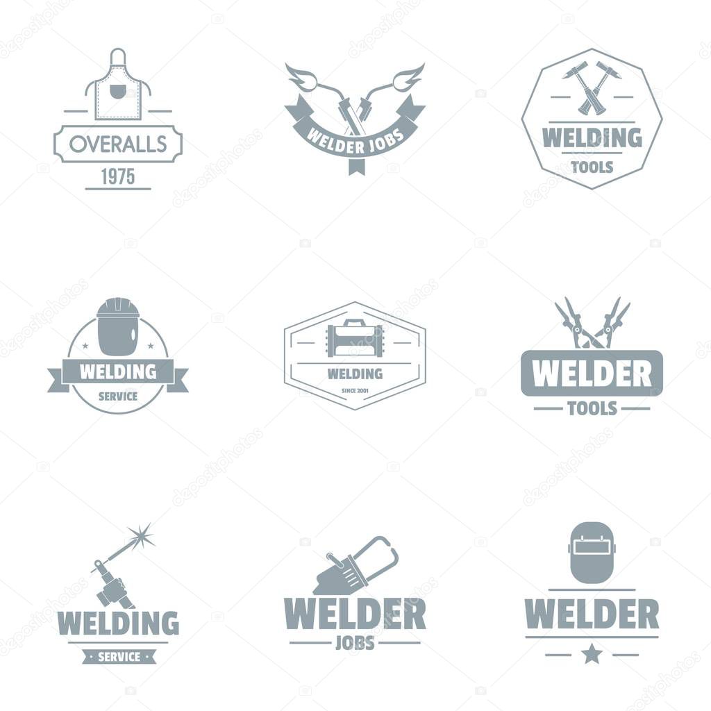 Welding unit logo set. Simple set of 9 welding unit vector logo for web isolated on white background