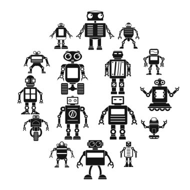 Robot Icons set, basit tarzı