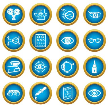 Göz doktoru Icons set, basit tarzı