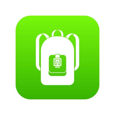 Sırt çantası simgesini dijital yeşil