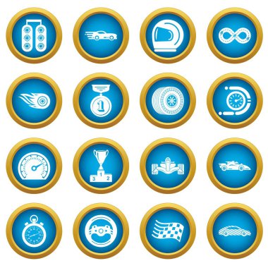 Araba yarışı Icons set, basit tarzı