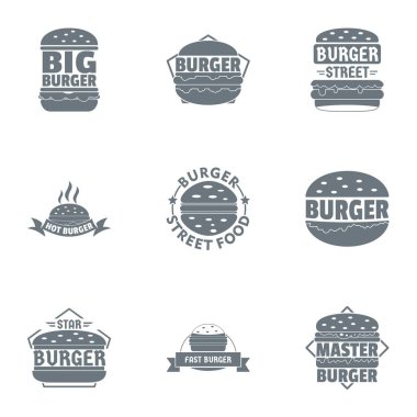 Büyük hamburger logo koymak, basit tarzı