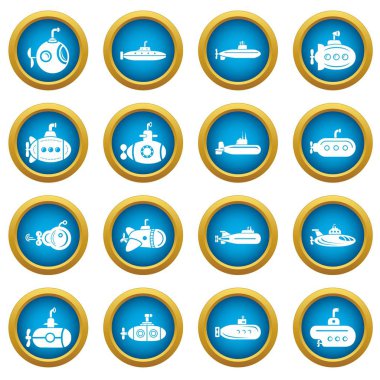 Denizaltı Icons set, basit tarzı