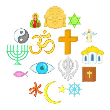 Din Icons set, karikatür tarzı