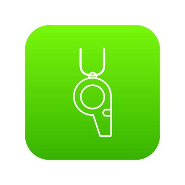 Hokey düdük yeşil simge vektör