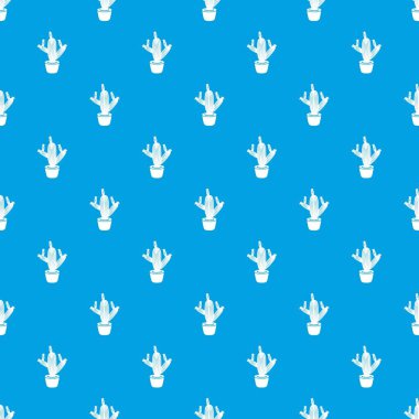 Kaktüs desen vektör kesintisiz mavi