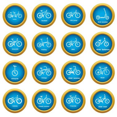 Bisiklet türleri Icons set, basit tarzı