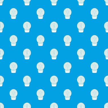 Echinocactus desen vektör kesintisiz mavi