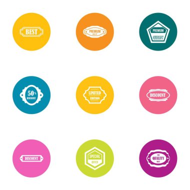 En iyi satış Icons set, düz stil