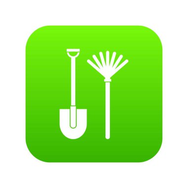 Komisyon ve simge sayısal kürek yeşil