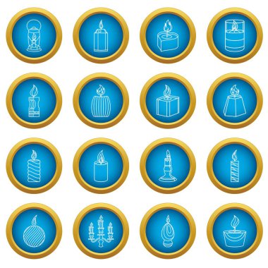 Mum formları simgeler kümesi alev ışık, anahat stili