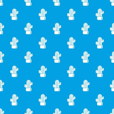 Silindirik kaktüs desen vektör kesintisiz mavi