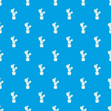 Çöl kaktüs desen vektör kesintisiz mavi