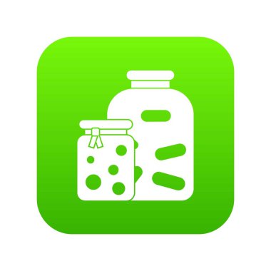 Kavanoz turşu sebze ve reçel simgesi dijital yeşil