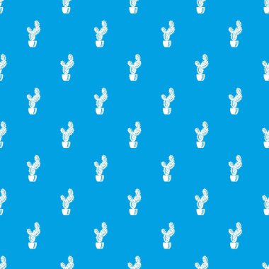 Spike kaktüs desen vektör kesintisiz mavi