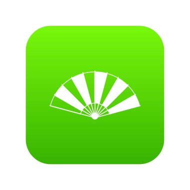 Çin fan simge dijital yeşil