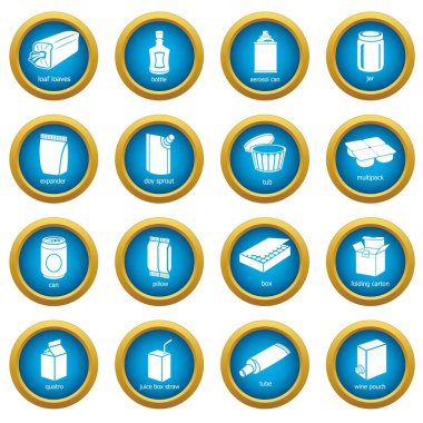 Paket türleri Icons set, basit tarzı