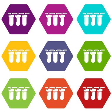 9 vektör LED ampul lamba Icons set