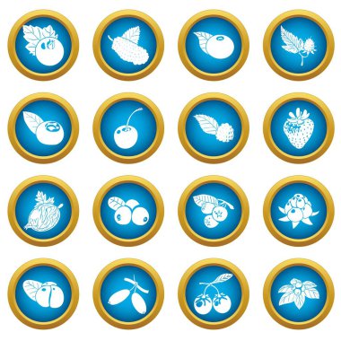 Çilek Icons set, basit tarzı