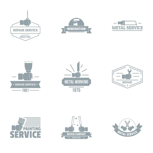 Malerei Dienstleistungen Logo-Set, einfacher Stil — Stockvektor