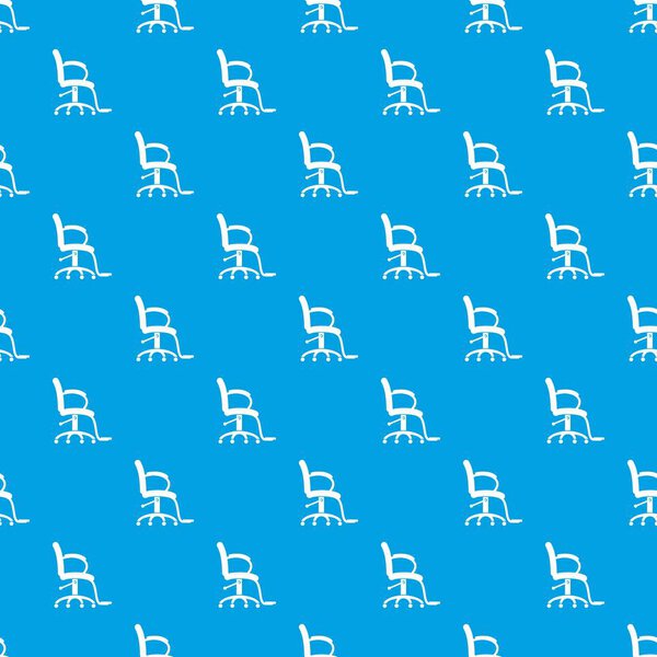 Salon chair pattern vector seamless blue