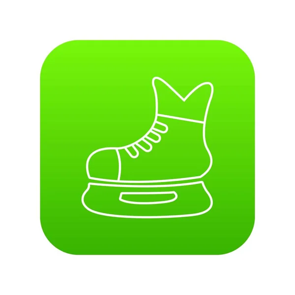 Hielo icono de patín de hockey vector verde — Vector de stock
