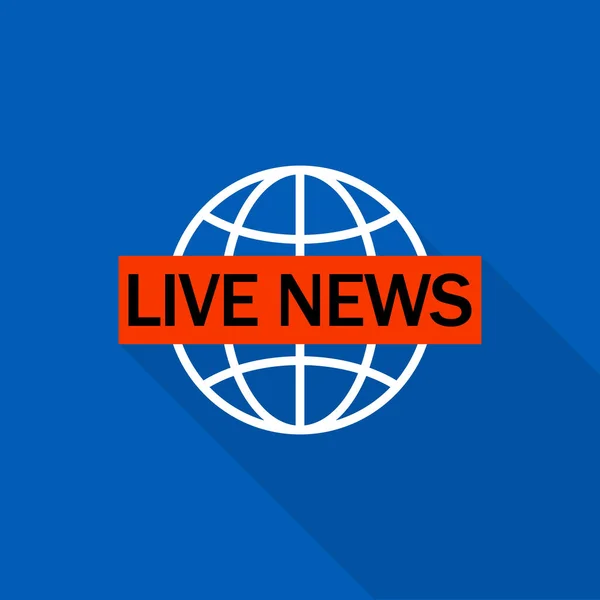 Logotipo de notícias global ao vivo, estilo plano —  Vetores de Stock