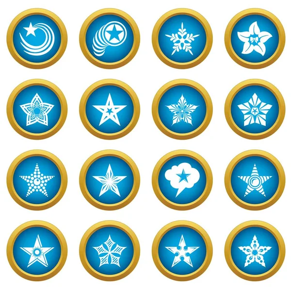 Conjunto de ícones de estrelas decorativas, estilo simples — Vetor de Stock