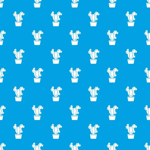 Daire kaktüs desen vektör kesintisiz mavi