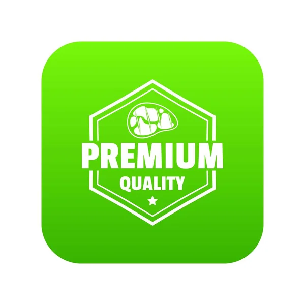 Premium icône de la qualité de la viande vecteur vert — Image vectorielle
