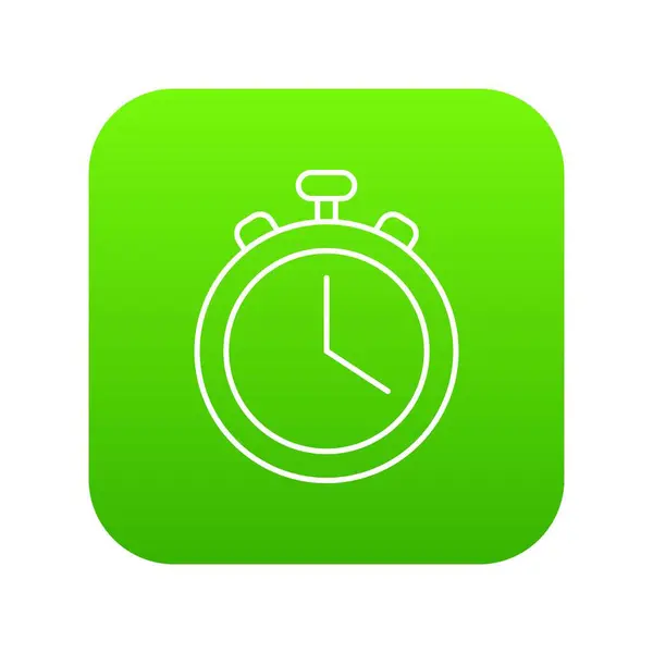 Kronometre simgesi yeşil vektör — Stok Vektör