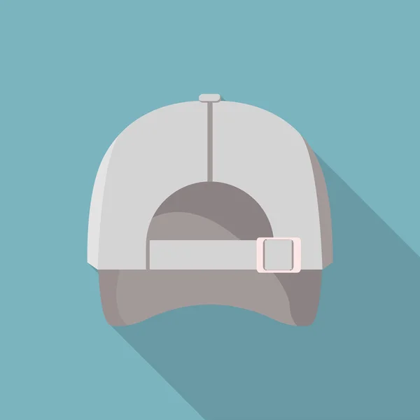 Icône de casquette de baseball grise, style plat — Image vectorielle
