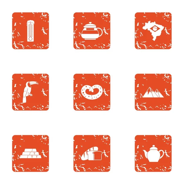 Çay Bahçesi ev simgeler kümesi, grunge tarzı