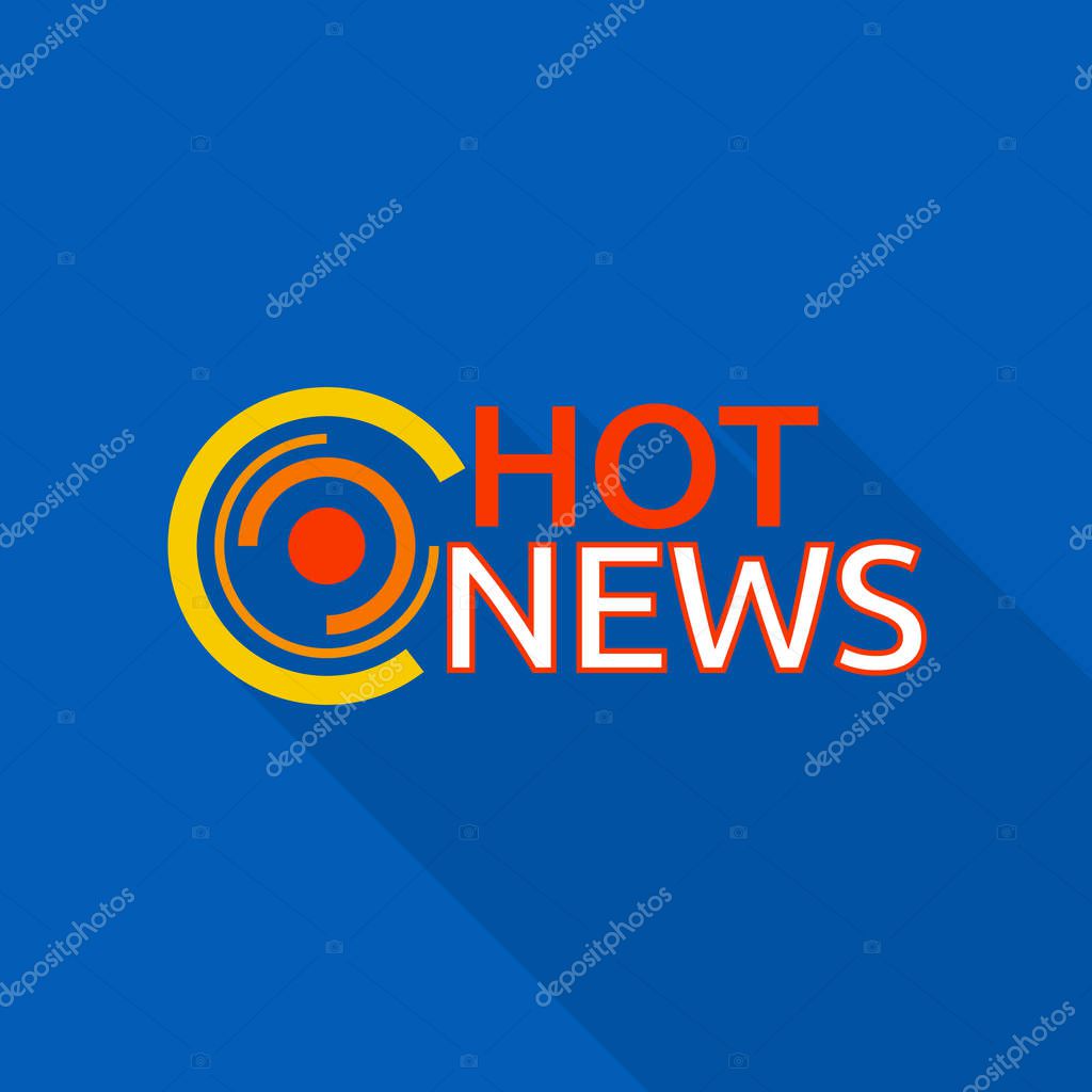 New hot news logo. Flat illustration of new hot news vector logo for web design
