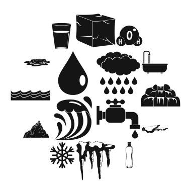 Su Icons set, basit tarzı