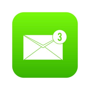 Üç mesaj simgesi dijital yeşil zarf