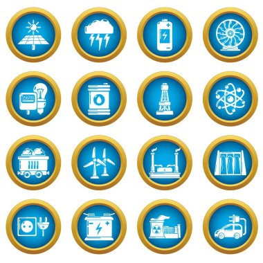 Enerji kaynakları Icons set, basit tarzı