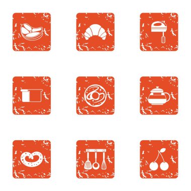 Gıda simgeler kümesi, grunge tarzı yan tümce