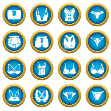 İç çamaşırı türleri Icons set, basit tarzı
