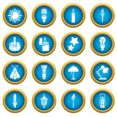 Işık kaynağı Icons set, basit tarzı