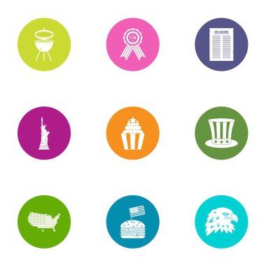 Yankee simgeler ayarla, stil düz