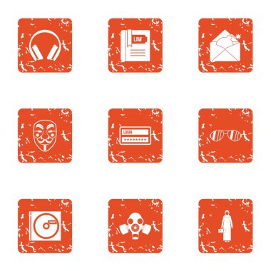 Korumak toprak Icons set, grunge tarzı