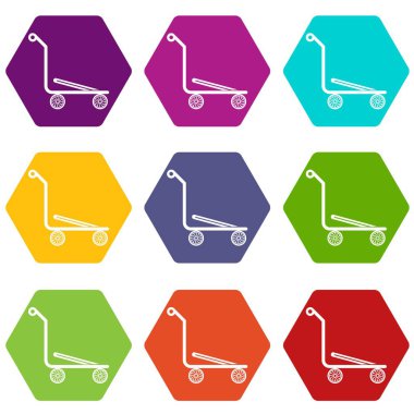 9 vektör Havaalanı arabası Icons set