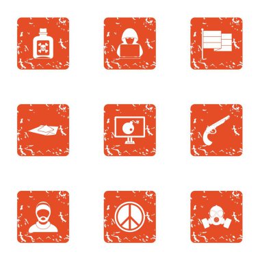 Savaş hacker simgeler kümesi, grunge tarzı