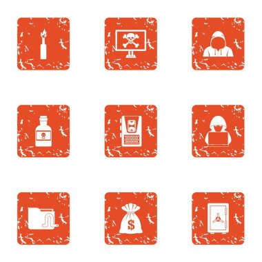 Pogrom Icons set, grunge tarzı